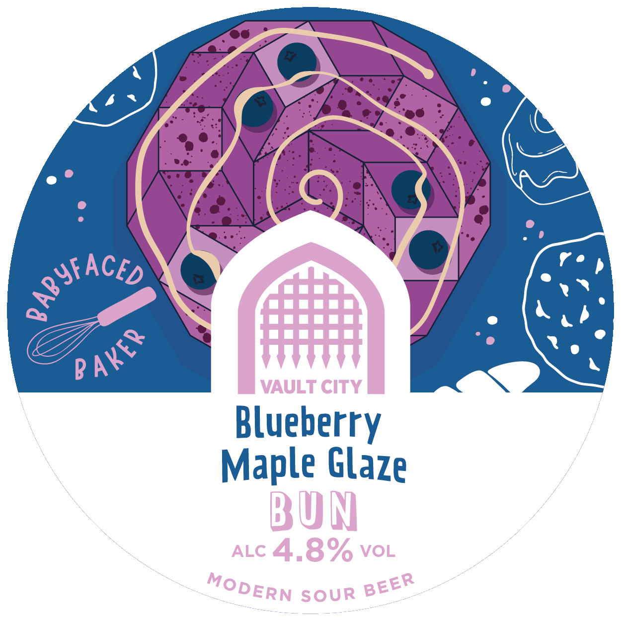 Vault City Blueberry Maple Glazed Bun Pastry Sour owk