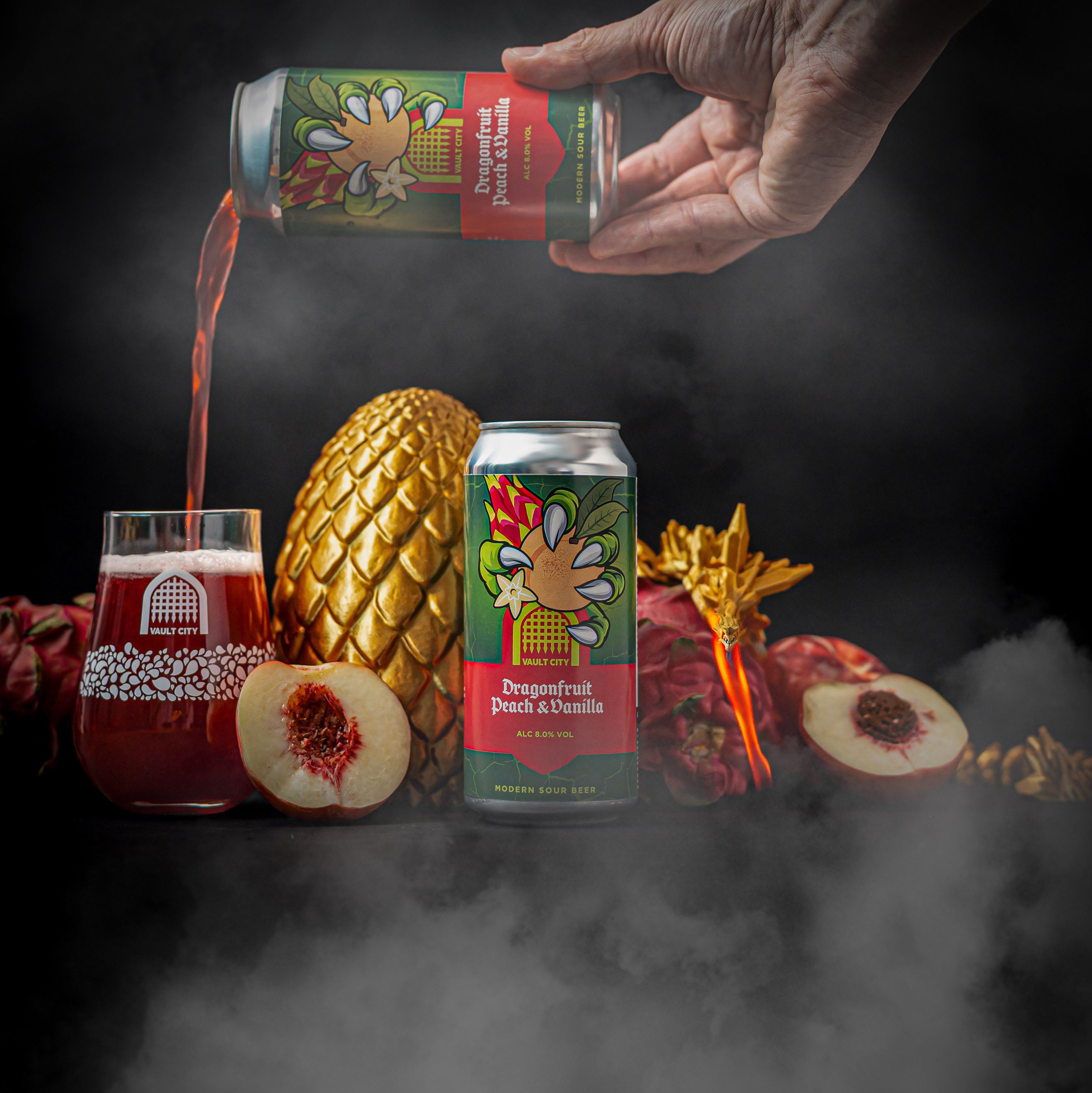 Vault City Dragonfruit Peach Vanilla Fruited Sour tölkki