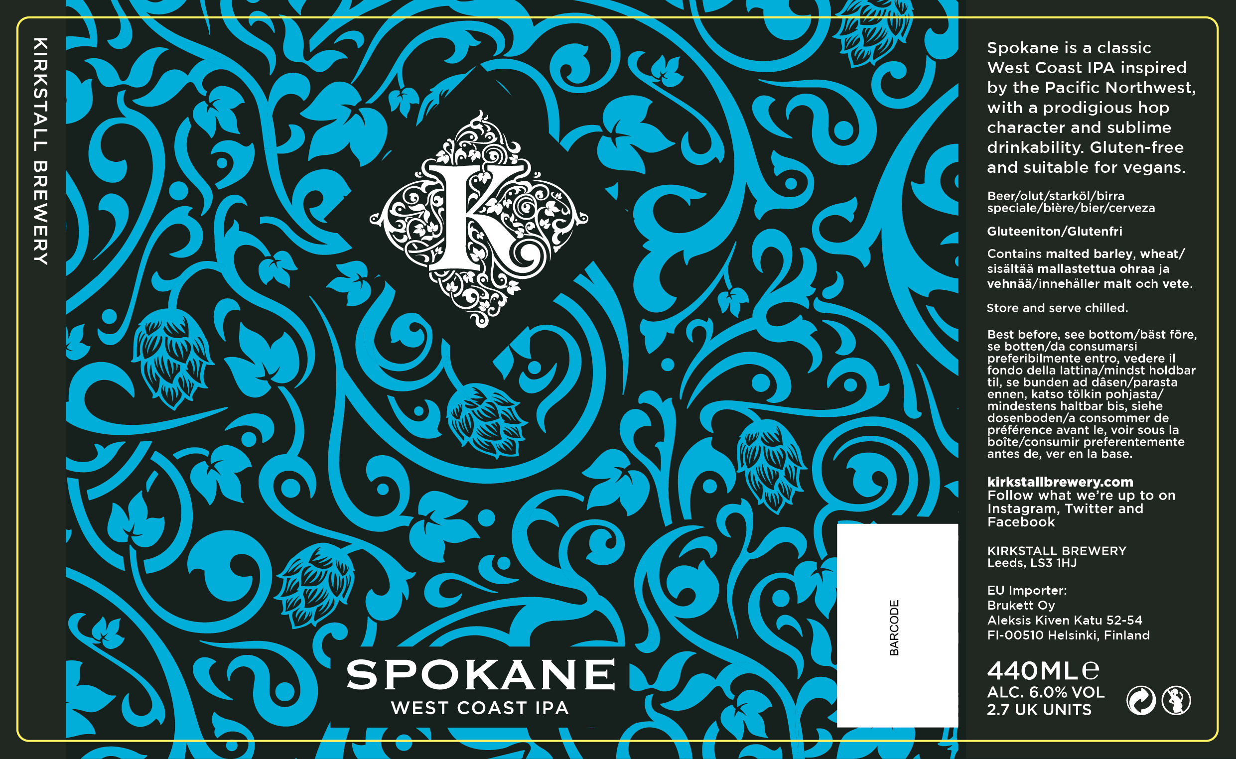 Kirkstall Spokane West Coast IPA Glutenfree