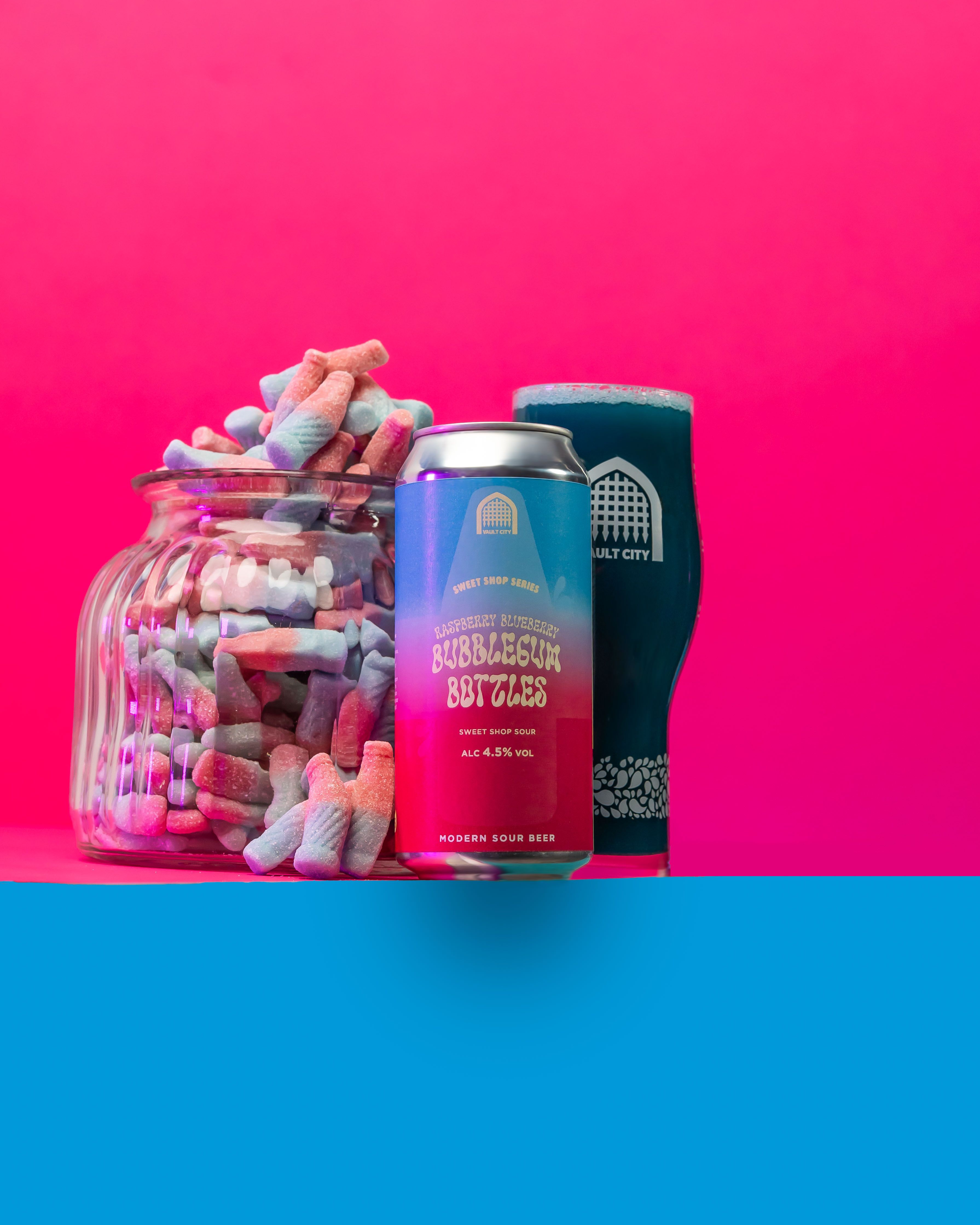 Vault City Raspberry Blueberry Bubblegum Bottles Candy Sour tlk