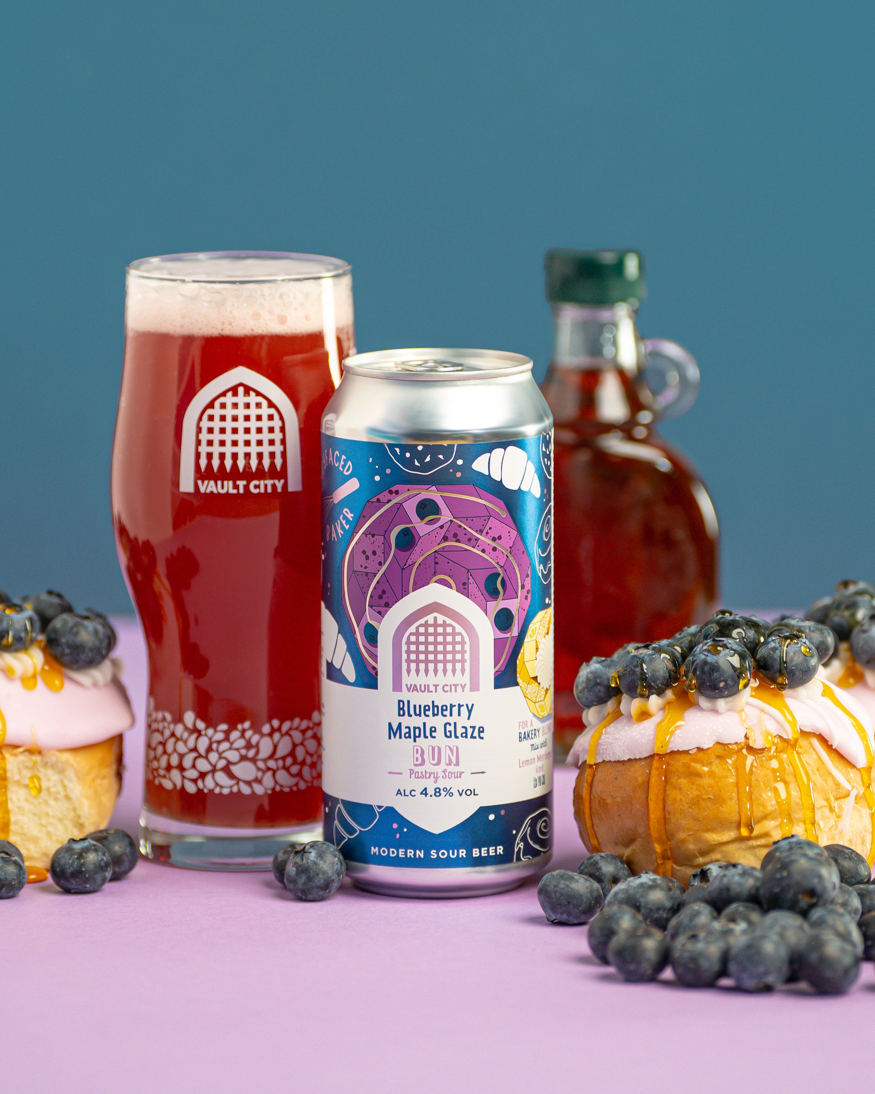 Vault City Blueberry Maple Glazed Bun Pastry Sour tlk