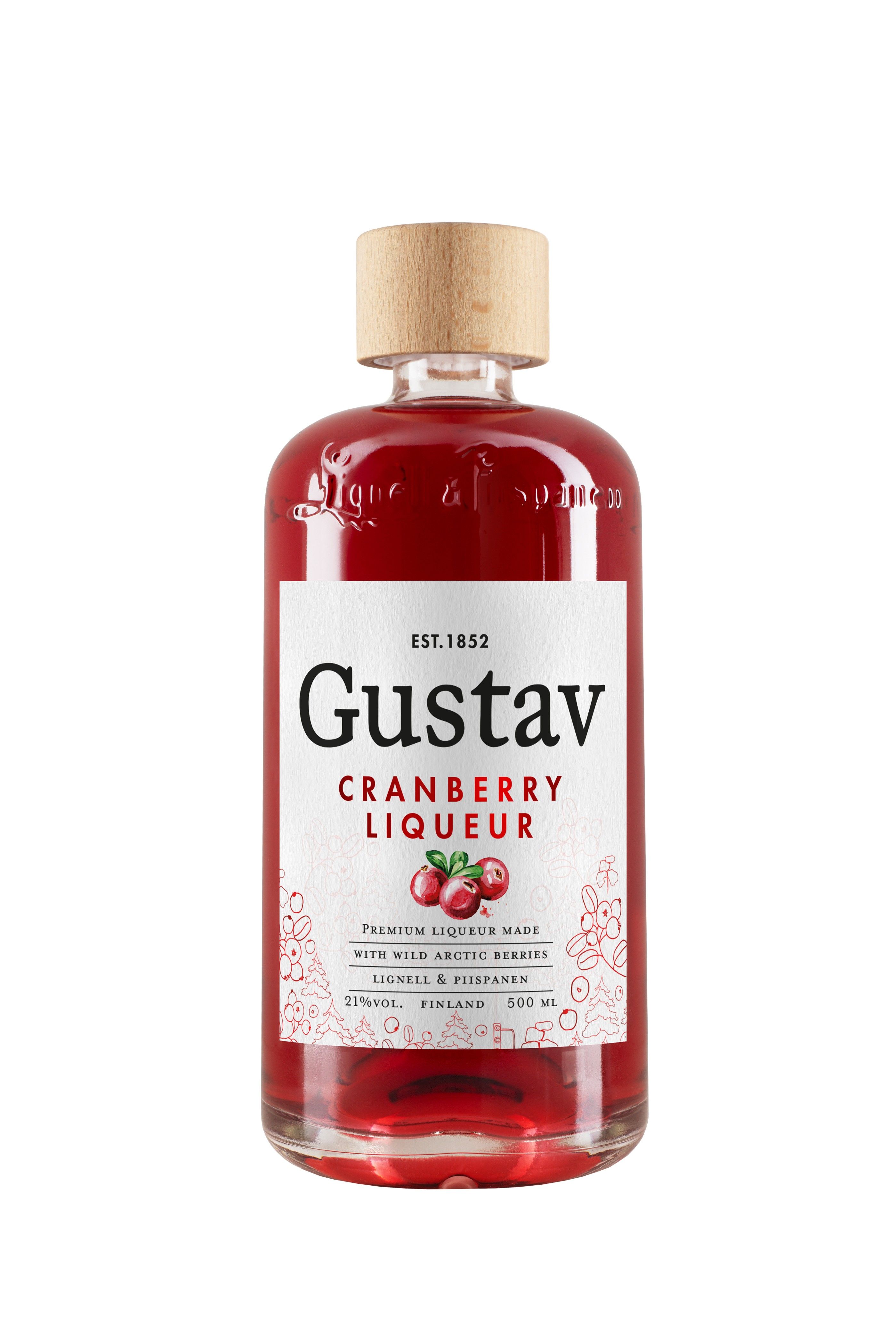 Gustav Cranberry Liqueur 21 %, 50 cl