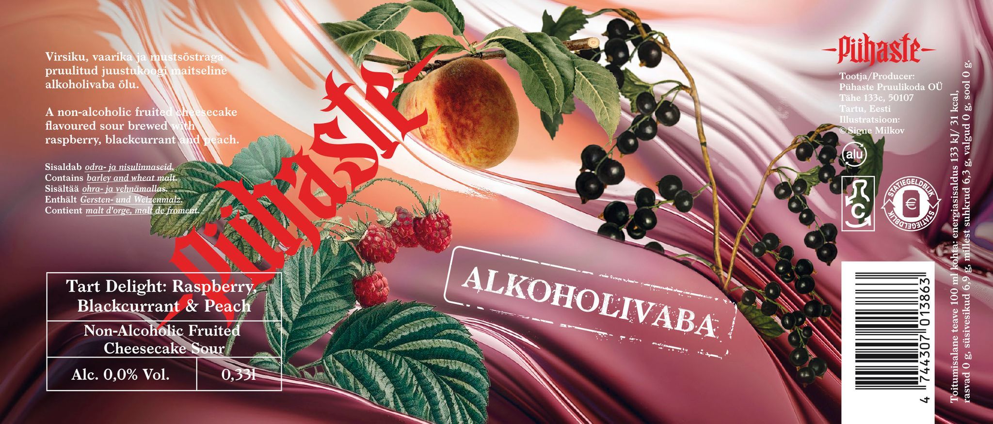 Puhaste Tart Delight Non Alcoholic Fruited Cheesecake Sour