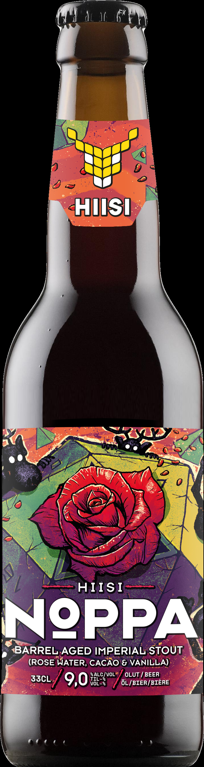 HIISI Noppa Barrel Aged Rose, Cacao & Vanilla Imperial Stout 9,0% 0,33l plo