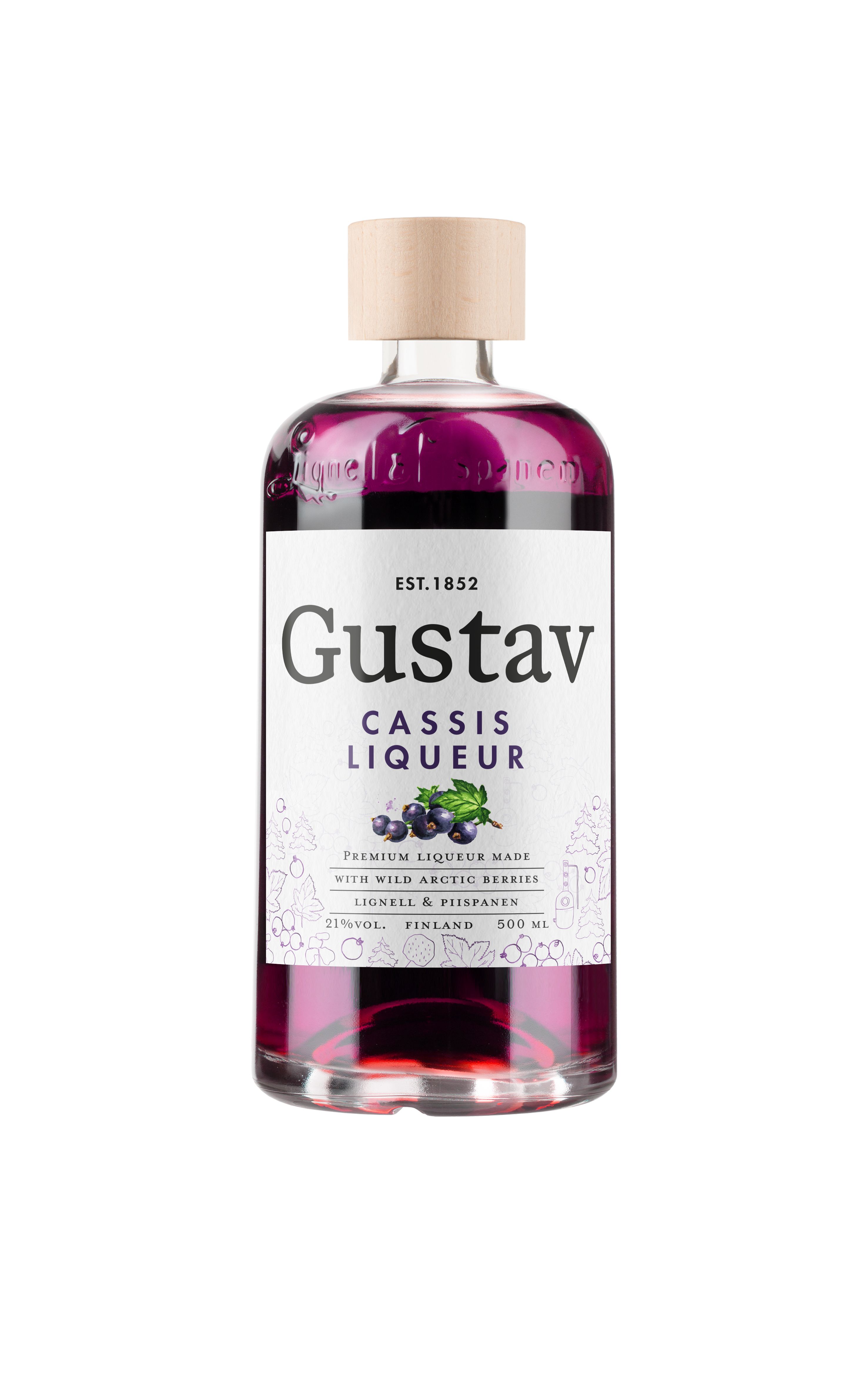 Gustav Cassis Liqueur 21%, 50 cl